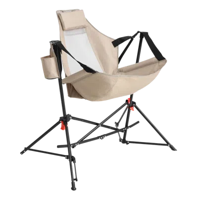 Streamdale Furniture Streamdale Hammock Camping Rocking Chair, Portable, Adjustable, With Pillow & Bag - Khaki