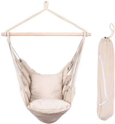 Streamdale Furniture Streamdale Hammocks Hanging Rope Hammock Chair Swing Seat With Two Seat Cushions And Carrying Bag