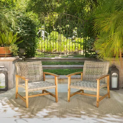 Streamdale Furniture Streamdale Hampton Wood + Wicker Club Chair