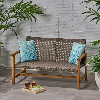 Streamdale Furniture Streamdale Hampton Wood + Wicker Loveseat