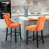 Streamdale Furniture Streamdale Handcrafted Velvet Barstools With Supportive Backrest
