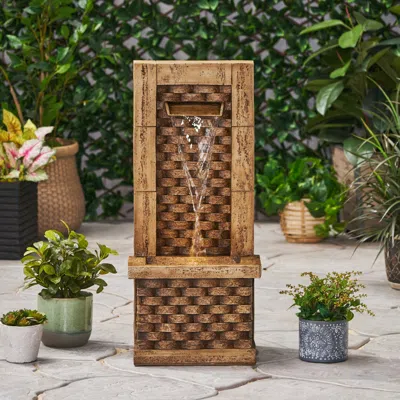 Streamdale Furniture Streamdale Handcrafted Weather Resistant Floor Fountain - Light Brown