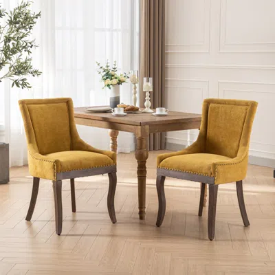 Streamdale Furniture Streamdale Handmade Slot Seam High-back Fabric Dining Chair With Density Foam Cushioning