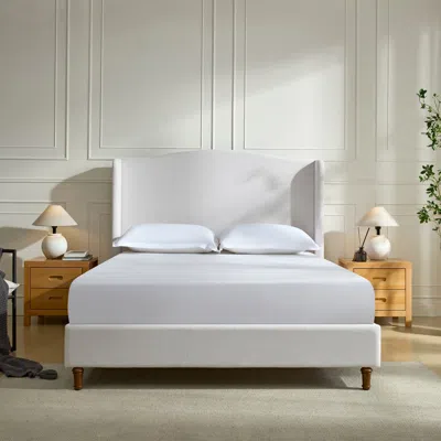 Streamdale Furniture Streamdale Hannah Ivory Chenille Wingback Bed With 54" Headboard