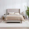 Streamdale Furniture Streamdale Harper Queen Bed With 54" Upholstered Headboard In Light Gray
