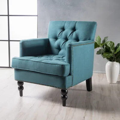 Streamdale Furniture Streamdale Harrison Tufted Club Chair In Blue