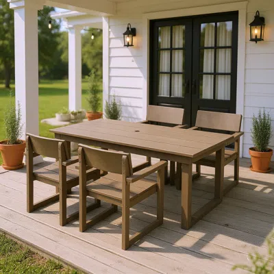 Streamdale Furniture Streamdale Hdpe 5-piece Outdoor Dining Set - Weather-resistant Patio Furniture