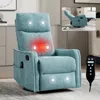 Streamdale Furniture Streamdale Heat Massage Rocker Recliner Chair, Blue-green In Blue