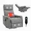 Streamdale Furniture Streamdale Heat Massage Rocker Recliner Chair, Light Grey In Gray