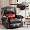 Streamdale Furniture Streamdale Heat Massage Rocker Recliner Chair, Swivel Fabric, Brown In Brown