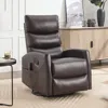 Streamdale Furniture Streamdale Heat Massage Rocker Swivel Recliner Chair, Brown In Black