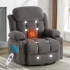 Streamdale Furniture Streamdale Heated Grey Swinging Recliner Massage Sofa With Usb & Cup Holders