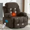 Streamdale Furniture Streamdale Heated Massage Recliner Sofa With Usb & Cup Holders (brown)