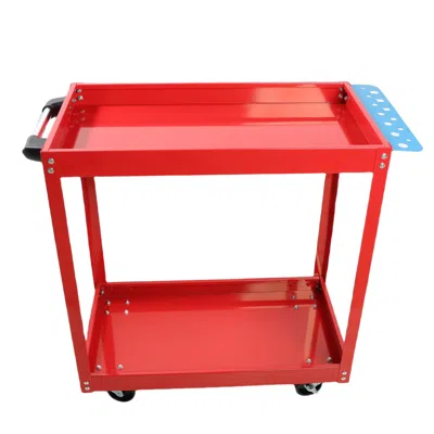Streamdale Furniture Streamdale Heavy Duty 2-tier Steel Tool Cart With Lockable Wheels (bright Red)