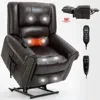 Streamdale Furniture Streamdale Heavy Duty Leather Recliner With Heat & Massage
