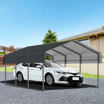Streamdale Furniture Streamdale Heavy-duty Metal Carport - 10x15 Ft - Outdoor Garage Shelter