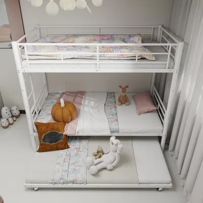Streamdale Furniture Streamdale Heavy-duty Metal Twin Bunk Bed, White