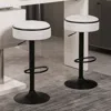 Streamdale Furniture Streamdale Height Adjustable Bar Stool Set Of 2 Armless Off-white Linen
