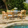 Streamdale Furniture Streamdale Hermosa 7 Piece Wood Dining Set With Cushions