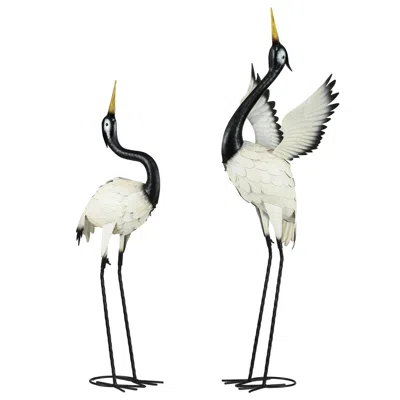 Streamdale Furniture Streamdale Heron Garden Statues: Standing Bird Sculptures (set Of 2)