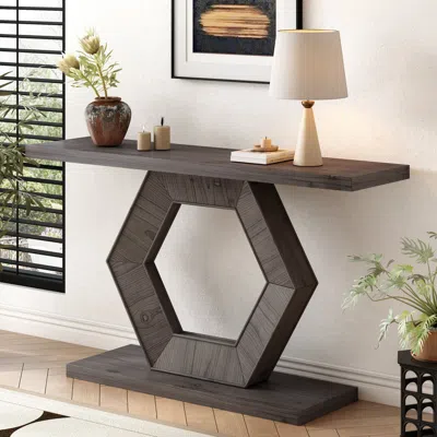 Streamdale Furniture Streamdale Hexagon Leg Entryway Table - Fir Veneer