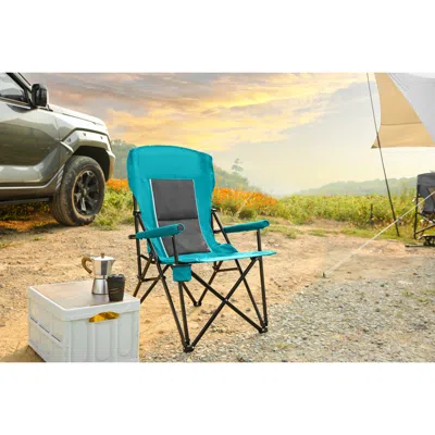 Streamdale Furniture Streamdale High-back Lawn Chair, 250lbs, Portable, Cup Holder - Blue