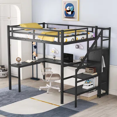 Streamdale Furniture Streamdale High Loft Bed With Desk