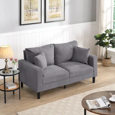 Streamdale Furniture Streamdale High Resilience 57" Loveseat Sofa, Modern Upholstered Sofa