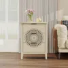 Streamdale Furniture Streamdale Hollow-carved 3 Drawer Dresser With Metal Handles In White