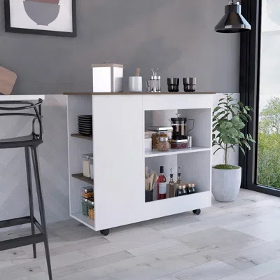 Streamdale Furniture Streamdale Holmeson 5-shelf Kitchen Cart With Caster And Dark Brown