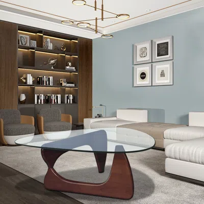 Streamdale Furniture Streamdale Home Modern Triangle Coffee Table In Brown