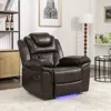 Streamdale Furniture Streamdale Home Theater Seating Manual Recliner Chair With Led Light Strip