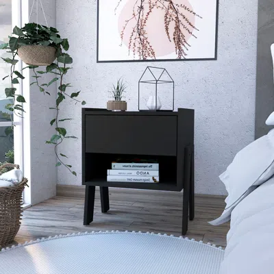 Streamdale Furniture Streamdale Hosley 1-drawer 1-shelf Nightstand Black Wengue