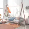 Streamdale Furniture Streamdale House Bed Tent Bed Frame Twin Size Metal Floor Playhouse Bed