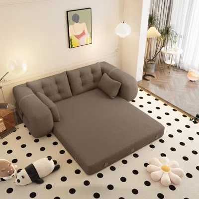 Streamdale Furniture Streamdale Human Dog Bed, Lazy Sofa Couch, 78.7" Foldable Sofa Bed, 3-in-1 Teddy Fabric Foam Sleeper