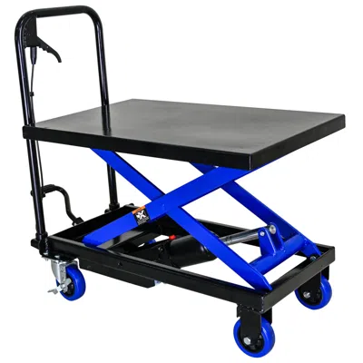 Streamdale Furniture Streamdale Hydraulic Lift Trolley, 500 Lbs Capacity, Black/blue