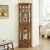 Streamdale Furniture Streamdale Illuminated Glass Display Curio Cabinet With Adjustable Shelves