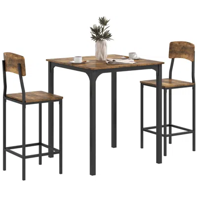Streamdale Furniture Streamdale Industrial 3-piece Bar Table And Chairs Set