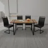 Streamdale Furniture Streamdale Industrial 59" Mdf Dining Table & 4 Pu Armless Chairs