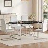 Streamdale Furniture Streamdale Industrial Black Dining Table With 4 Pu Cushion Chairs