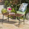 Streamdale Furniture Streamdale Industrial-chic Acacia Wood Patio Coffee Table With Weather-resistant Iron Frame