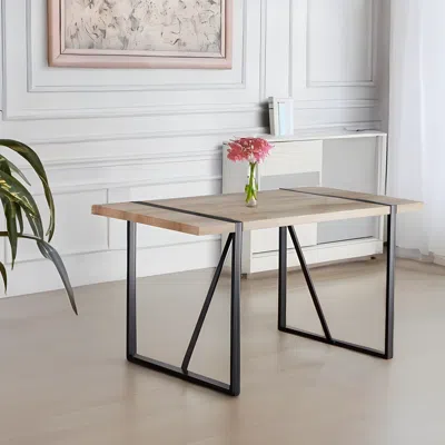 Streamdale Furniture Streamdale Industrial Chic Dining Table For 4-6 In Brown