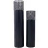 Streamdale Furniture Streamdale Industrial Decorative Lantern Columns (set Of 2) With Candles In Black