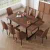 Streamdale Furniture Streamdale Industrial Dining Set 71"x39" Table + 8 Suede Chairs