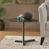 Streamdale Furniture Streamdale Industrial Elliptical Side Table With Raw Bronze Finish