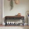 Streamdale Furniture Streamdale Industrial Shoe Rack Bench For Small Spaces