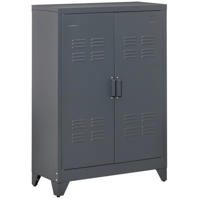 Streamdale Furniture Streamdale Industrial Steel Storage Cabinet Storage Organizer Gray