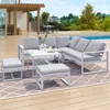 Streamdale Furniture Streamdale Industrial Style Outdoor Sofa Combination Set With 2 Love Sofa