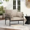 Streamdale Furniture Streamdale Iron Lounge Chair With Rope Weave & Cushions