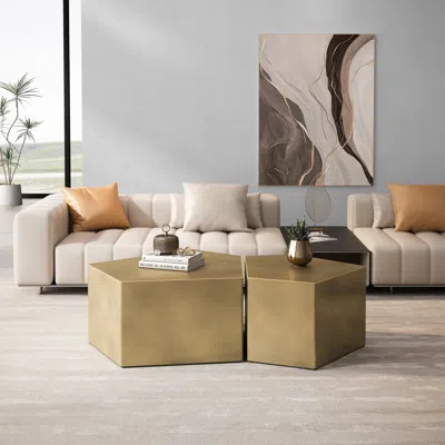 Streamdale Furniture Streamdale Irregular Pentagon Coffee Table Set (set Of 2)